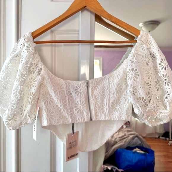 NWT Bardot Daisy Floral Eyelet Corset Top - Picture 5 of 10